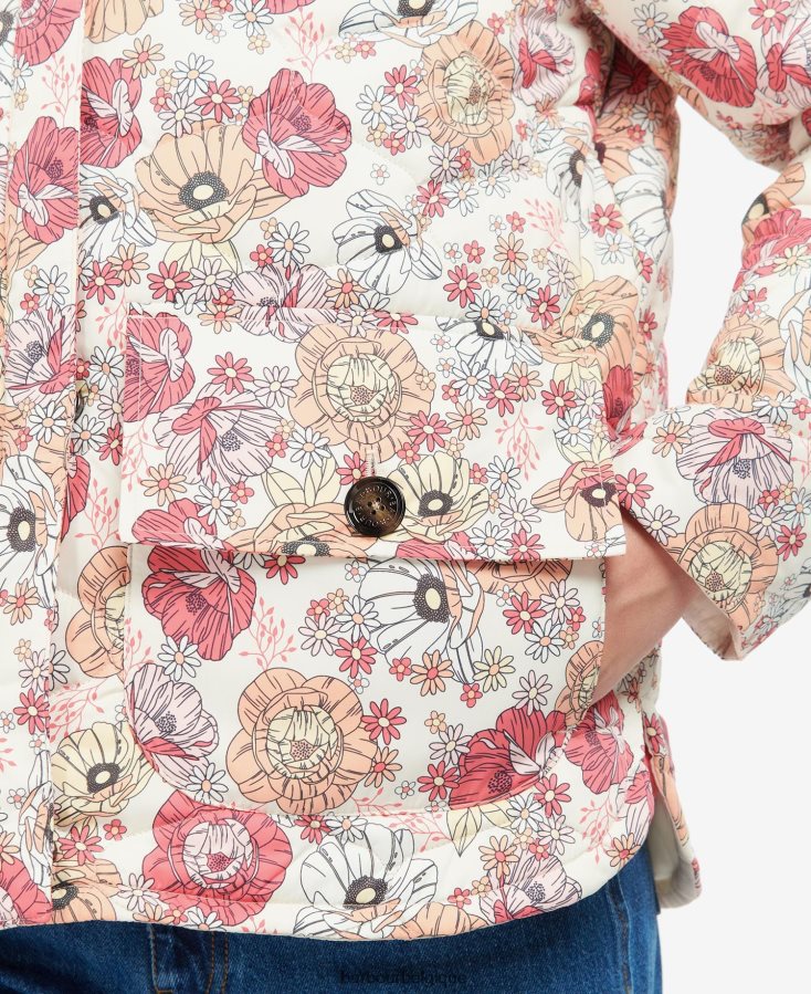 vêtements Barbour veste matelassée leilani imprimée achillée florale rétro/olivier femmes T2L6ZP1479