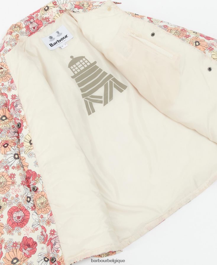 vêtements Barbour veste matelassée leilani imprimée achillée florale rétro/olivier femmes T2L6ZP1479