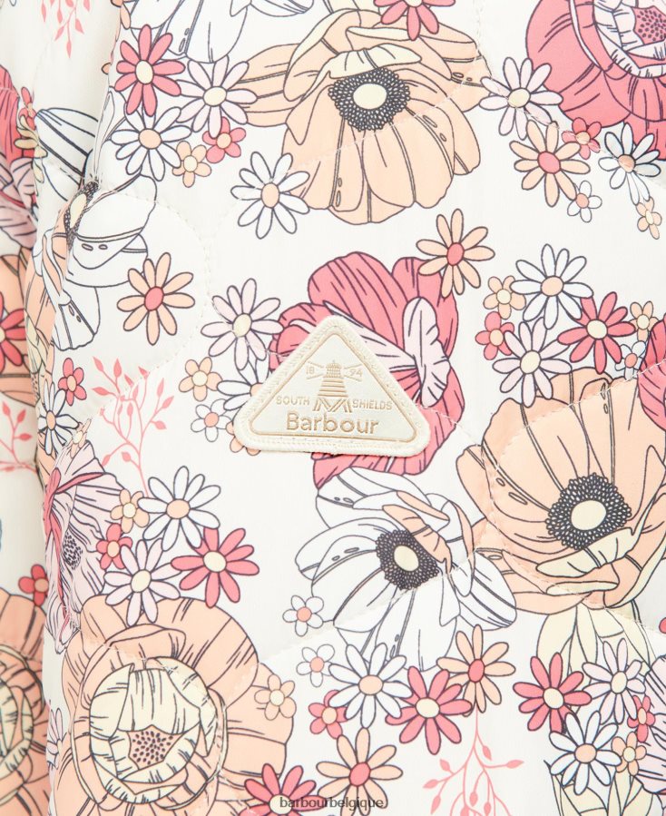 vêtements Barbour veste matelassée leilani imprimée achillée florale rétro/olivier femmes T2L6ZP1479