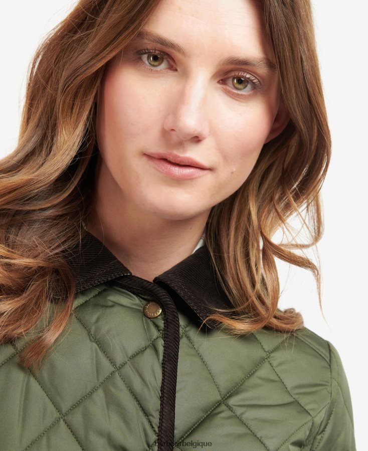 vêtements Barbour veste matelassée longue cavalerie noir/ancien femmes T2L6ZP1475