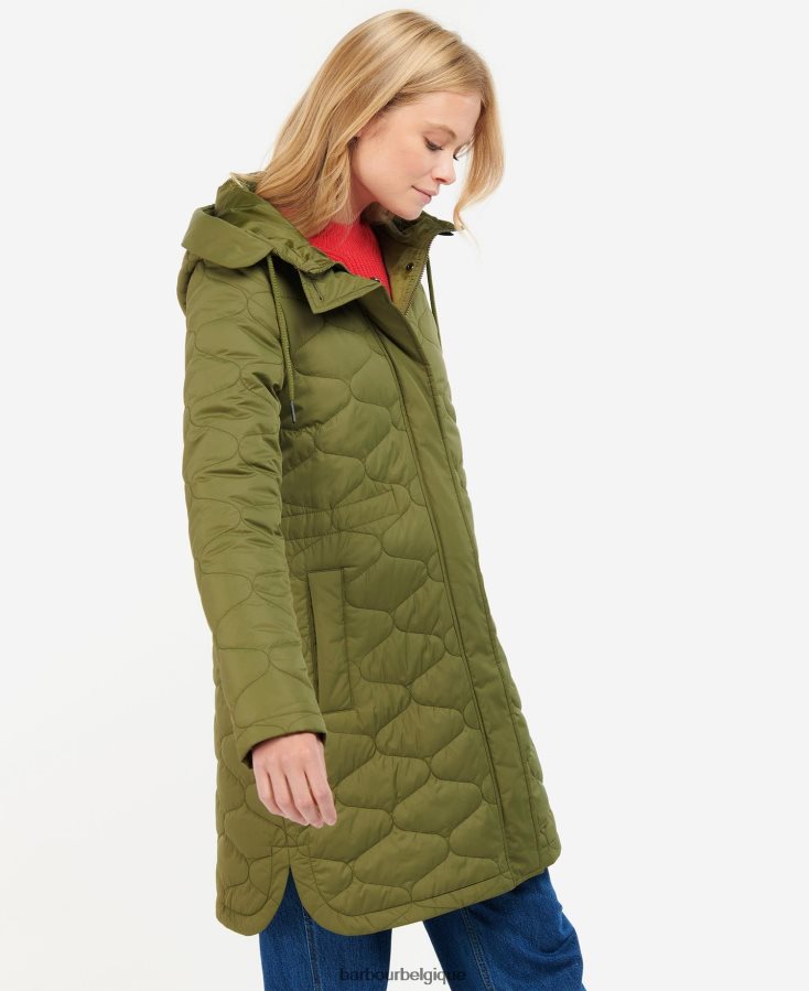 vêtements Barbour veste matelassée nahla Olivier femmes T2L6ZP1456