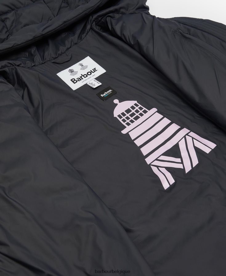 vêtements Barbour veste matelassée oxeye bleu marine foncé femmes T2L6ZP1453