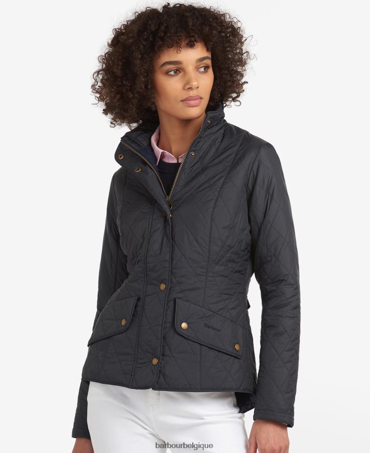 vêtements Barbour veste matelassée poids mouche cavalry Pierre noire femmes T2L6ZP1406