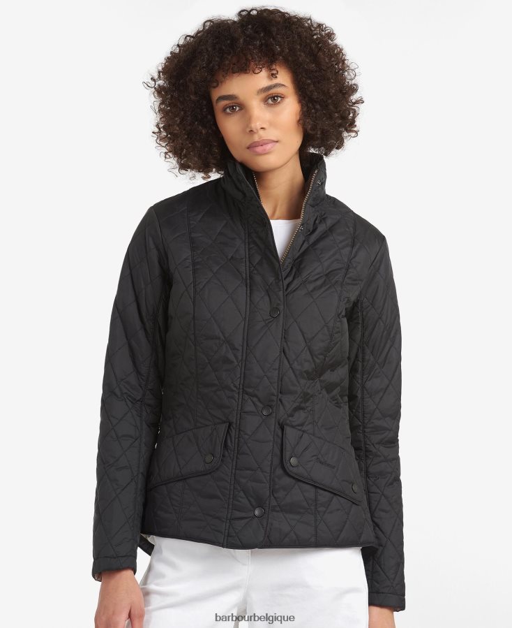 vêtements Barbour veste matelassée poids mouche cavalry Pierre noire femmes T2L6ZP1414