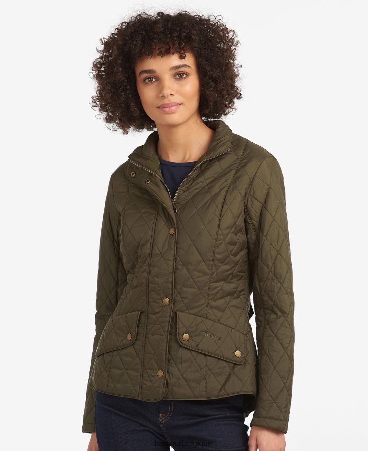 vêtements Barbour veste matelassée poids mouche cavalry Pierre noire femmes T2L6ZP1418