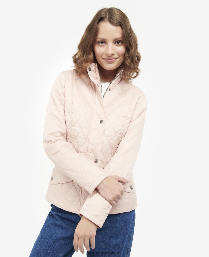 vêtements Barbour veste matelassée poids mouche cavalry poussière de rose femmes T2L6ZP1511