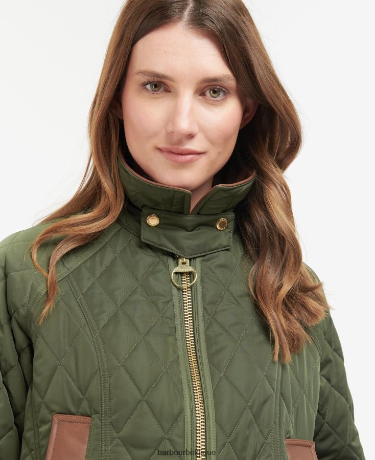 vêtements Barbour veste matelassée premium beadnell olive/antique femmes T2L6ZP1430