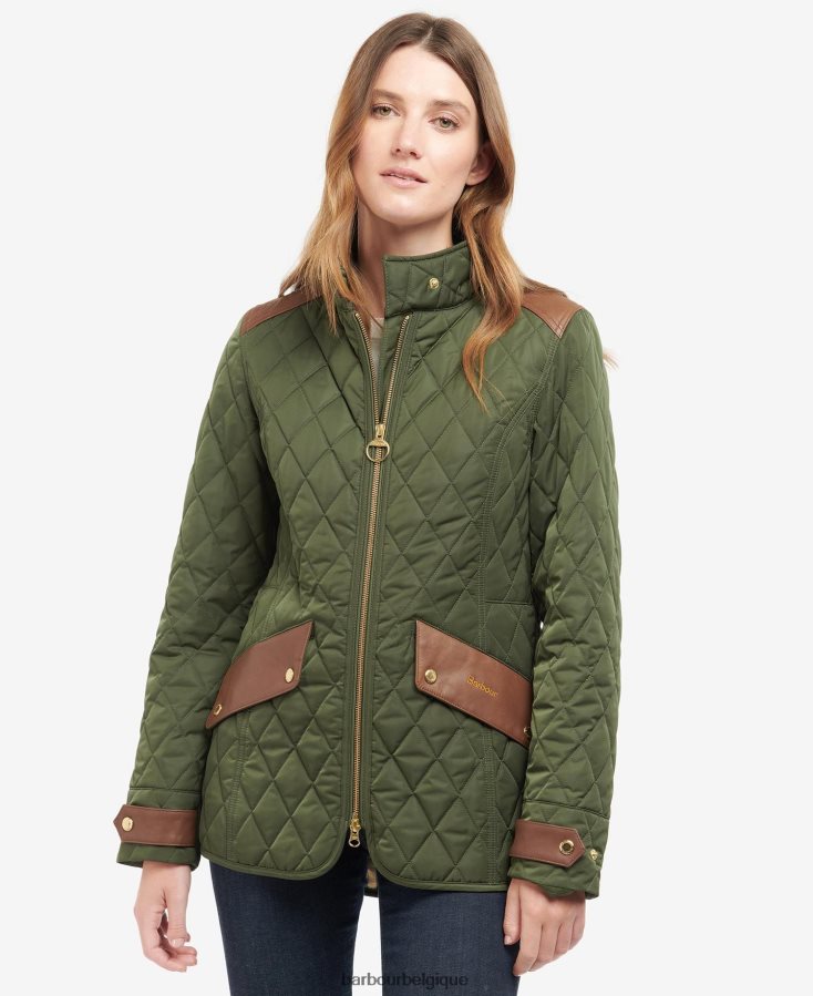 vêtements Barbour veste matelassée premium cavalry olive/antique femmes T2L6ZP1485