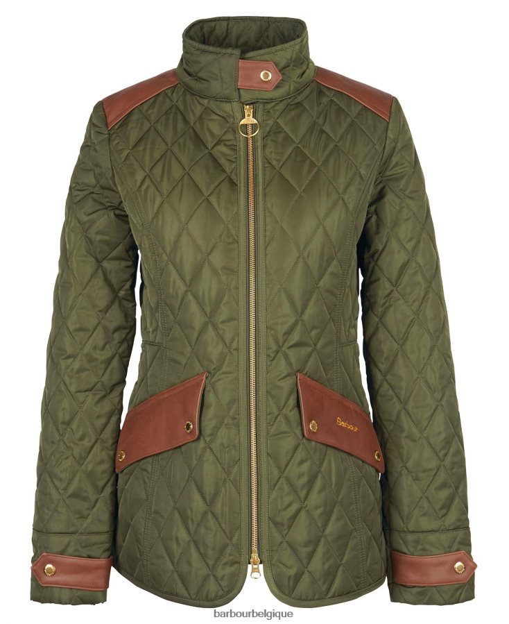 vêtements Barbour veste matelassée premium cavalry olive/antique femmes T2L6ZP1485