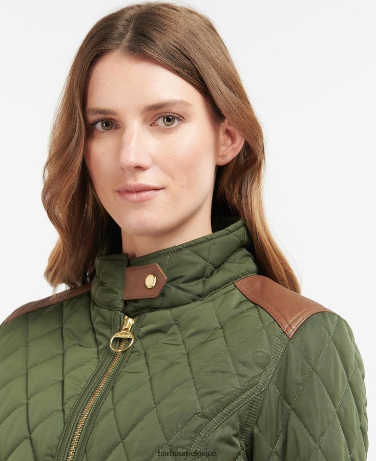 vêtements Barbour veste matelassée premium cavalry olive/antique femmes T2L6ZP1485