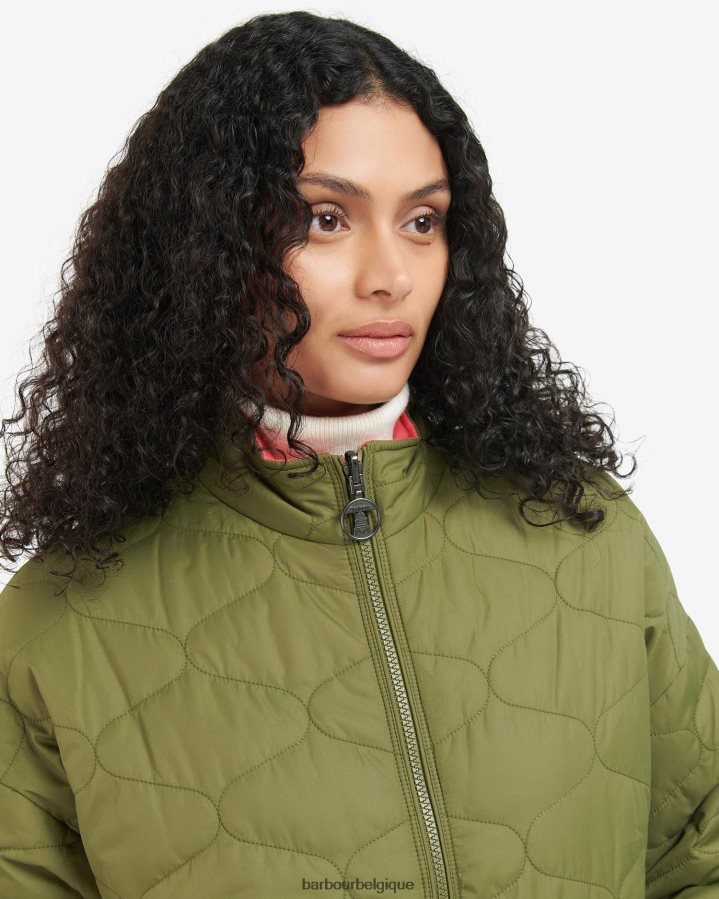 vêtements Barbour veste matelassée réversible apia olivier/punch rose femmes T2L6ZP1474