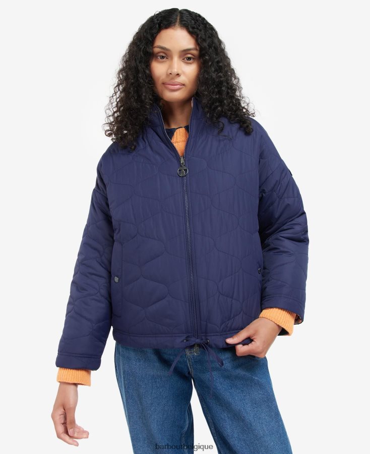 vêtements Barbour veste matelassée réversible imprimée apia encre éternelle/imprimé étourneau trench léger femmes T2L6ZP1431