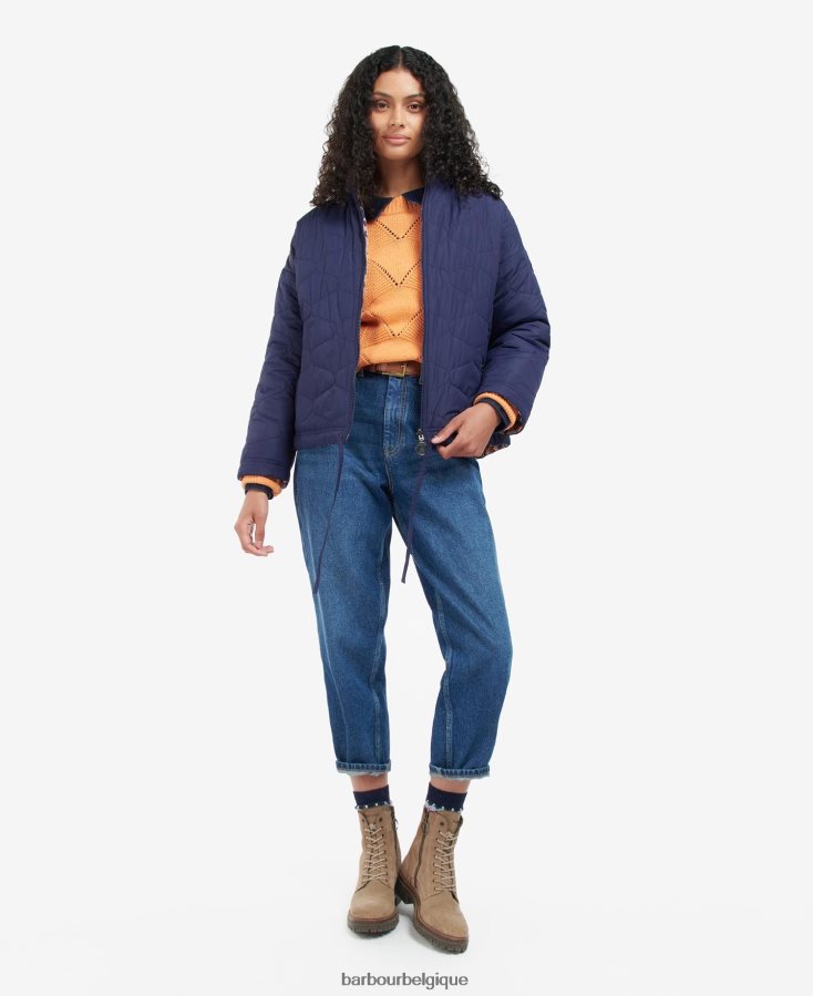 vêtements Barbour veste matelassée réversible imprimée apia encre éternelle/imprimé étourneau trench léger femmes T2L6ZP1431