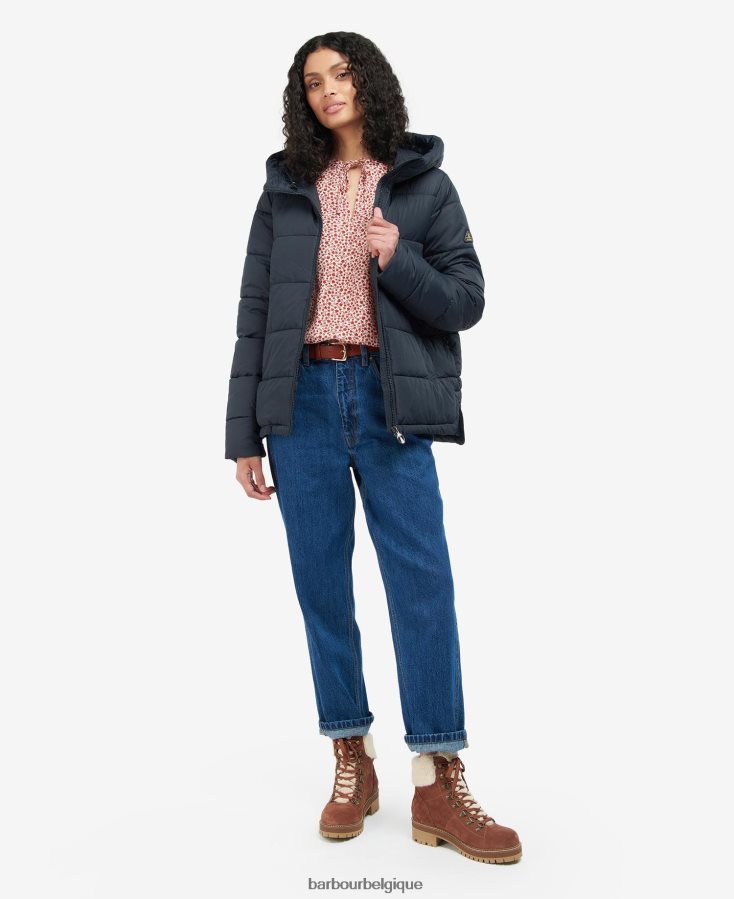 vêtements Barbour veste matelassée saunton bleu marine foncé femmes T2L6ZP1446