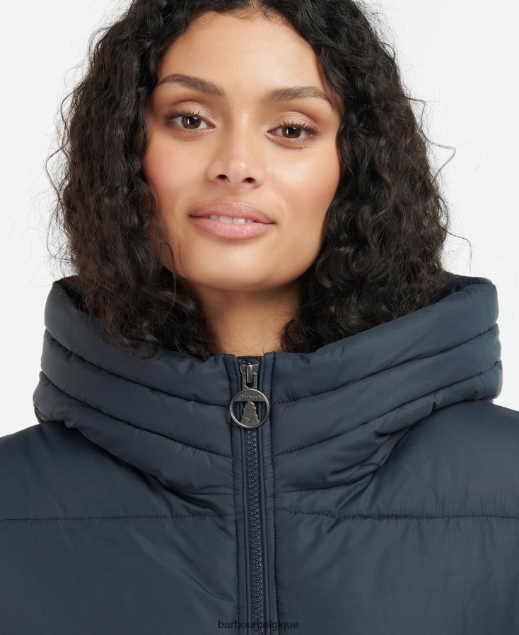 vêtements Barbour veste matelassée saunton bleu marine foncé femmes T2L6ZP1446