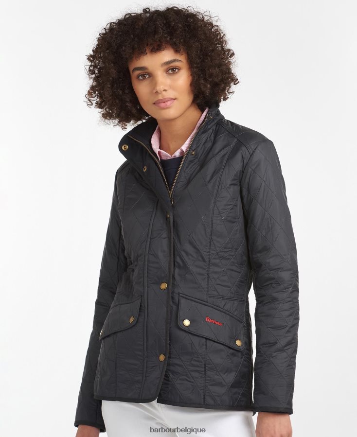 vêtements Barbour veste polaire matelassée de cavalerie noir femmes T2L6ZP1400