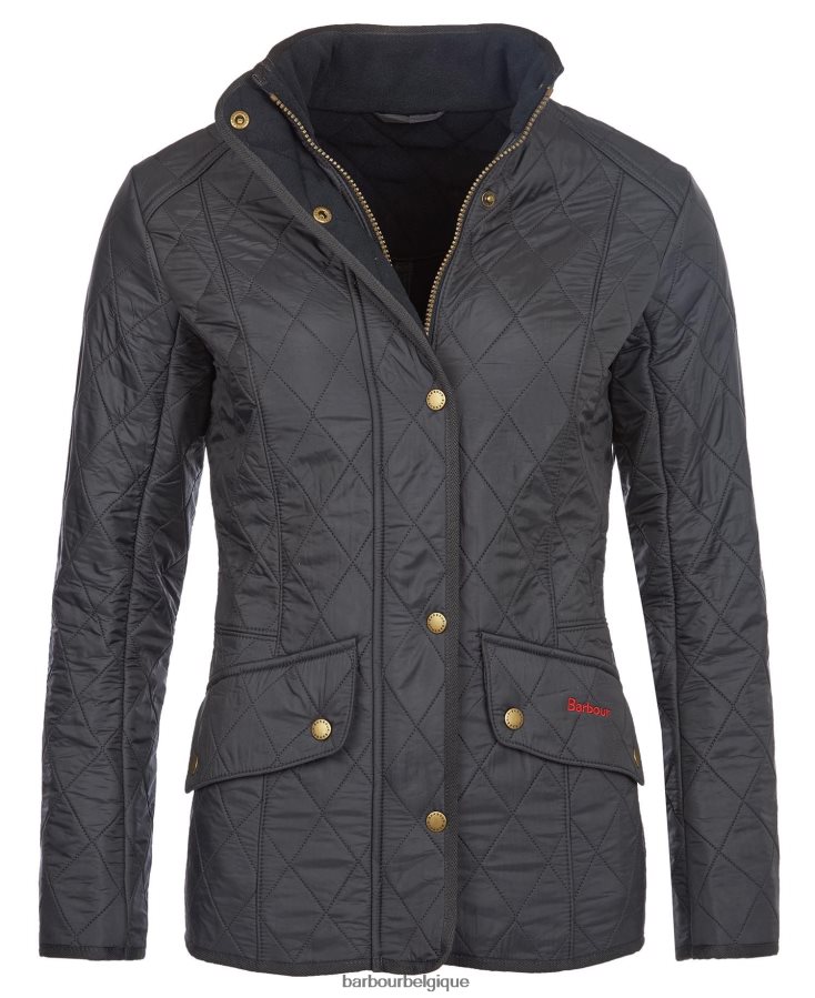 vêtements Barbour veste polaire matelassée de cavalerie noir femmes T2L6ZP1400