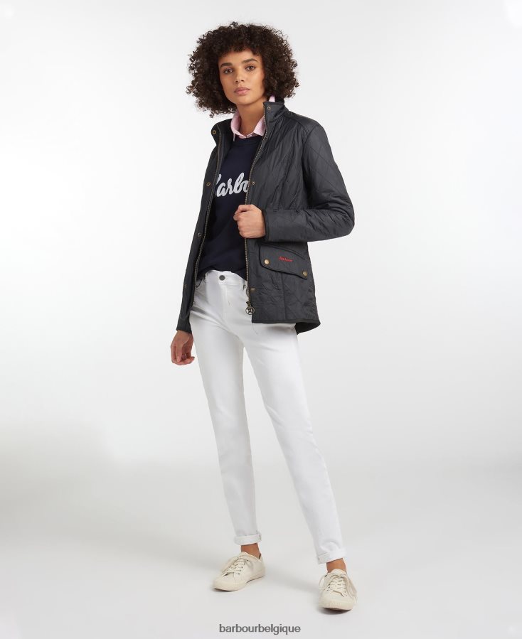 vêtements Barbour veste polaire matelassée de cavalerie noir femmes T2L6ZP1400
