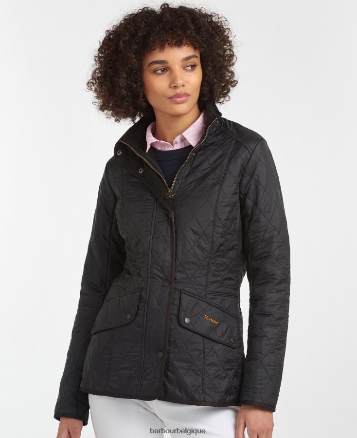 vêtements Barbour veste polaire matelassée de cavalerie noir femmes T2L6ZP1405