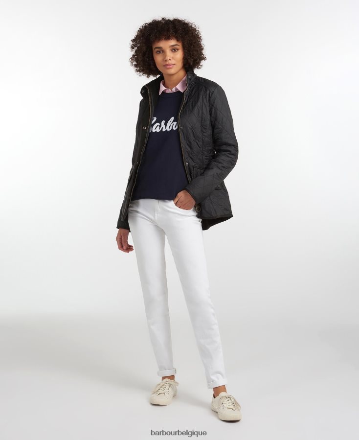 vêtements Barbour veste polaire matelassée de cavalerie noir femmes T2L6ZP1405