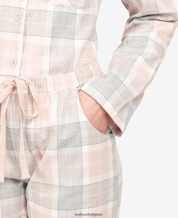 vêtements Barbour pantalon de pyjama nancy tartan rose femmes T2L6ZP2036