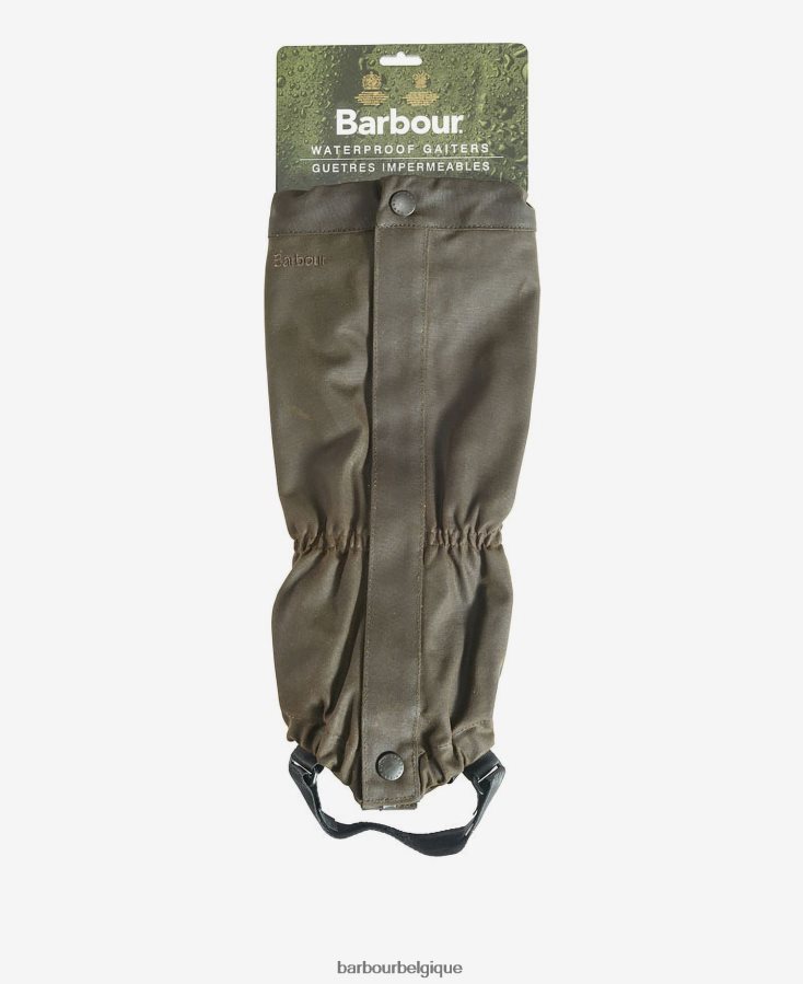 accessoires Barbour guêtres en coton ciré olive Hommes T2L6ZP1364