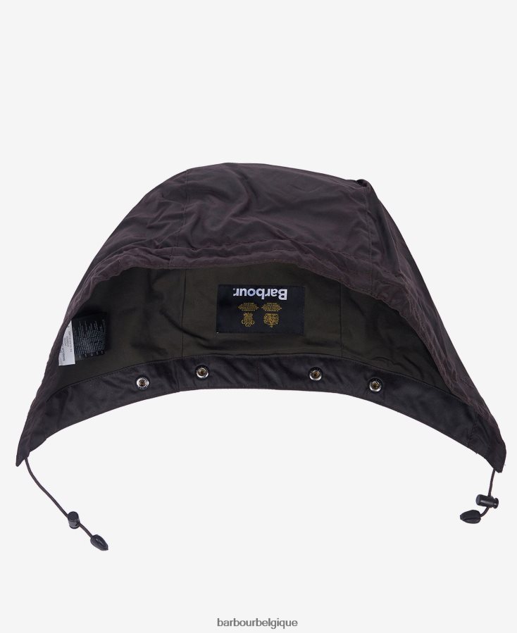 accessoires Barbour capuche unie en coton ciré noir Hommes T2L6ZP2340