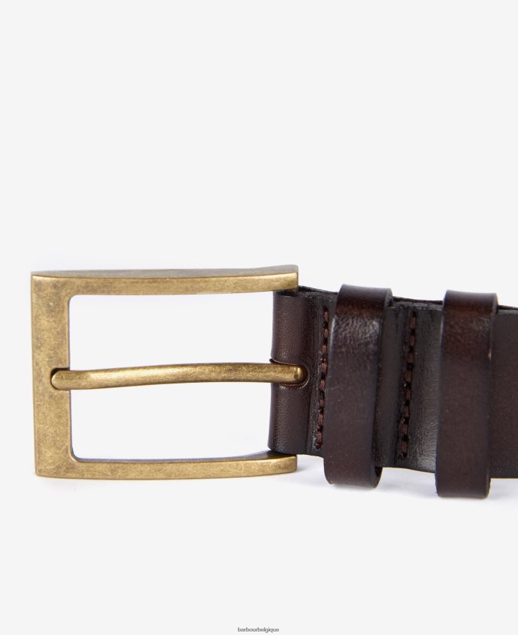 accessoires Barbour ceinture en cuir albyn vert kaki Hommes T2L6ZP2231