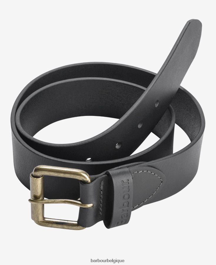 accessoires Barbour ceinture en cuir mat galet brun foncé Hommes T2L6ZP2218