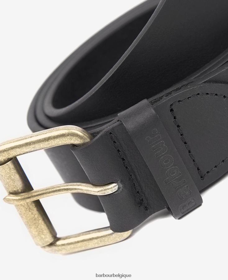 accessoires Barbour ceinture en cuir mat galet brun foncé Hommes T2L6ZP2218