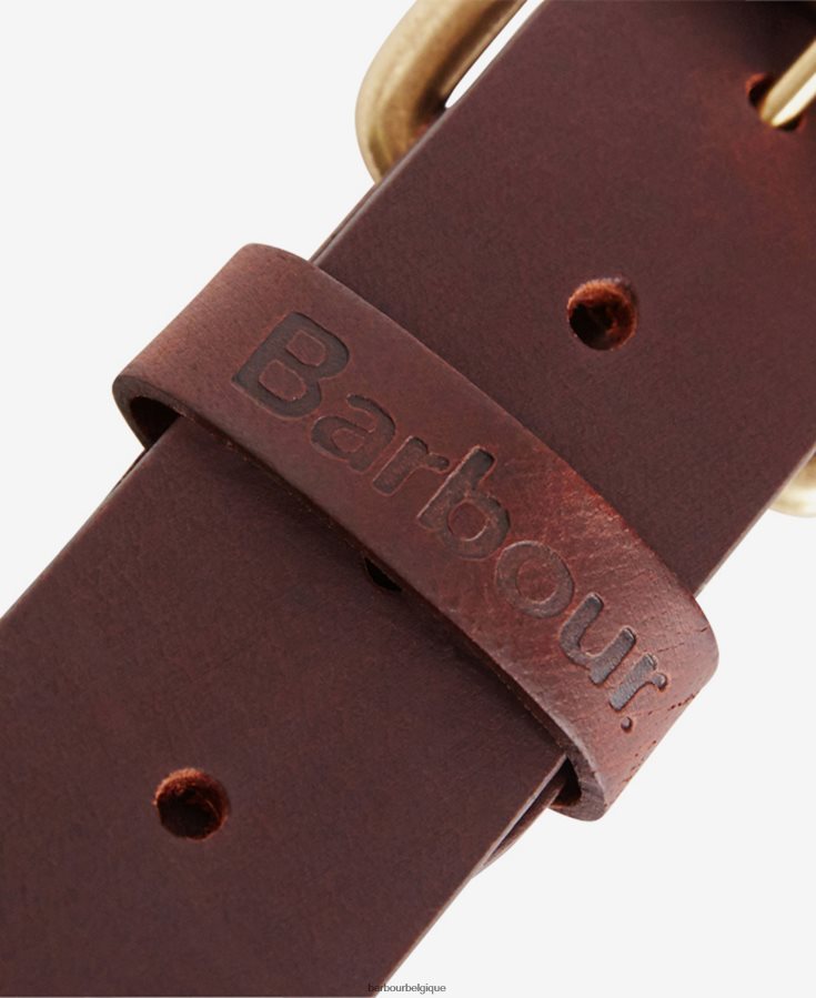 accessoires Barbour ceinture en cuir mat galet noir Hommes T2L6ZP2223