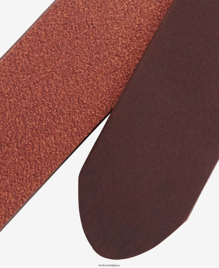 accessoires Barbour ceinture en cuir mat galet noir Hommes T2L6ZP2223