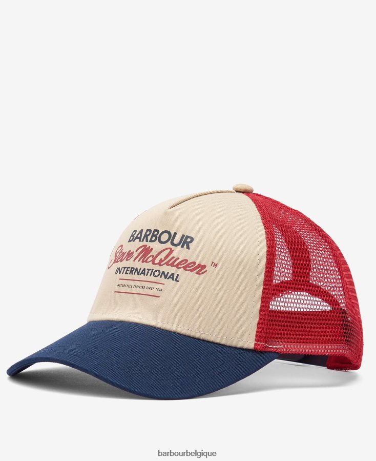 accessoires Barbour casquette de camionneur steve mcqueen marine/rouge/pierre Hommes T2L6ZP2240