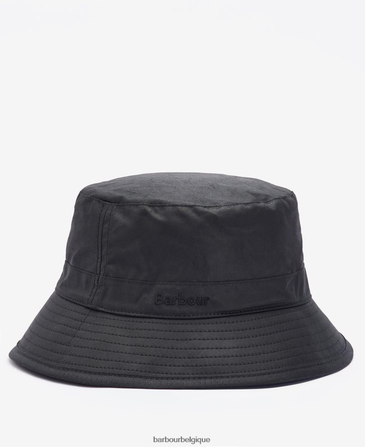 accessoires Barbour chapeau de seau de cire noir Hommes T2L6ZP2251