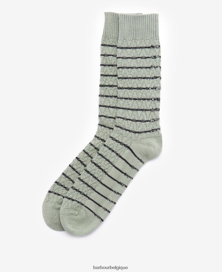 accessoires Barbour chaussettes à rayures texturées olive Hommes T2L6ZP2366