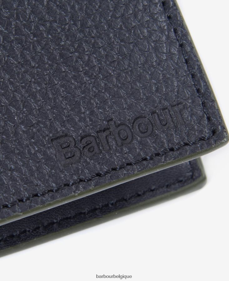 accessoires Barbour porte-monnaie en cuir grainé noir Hommes T2L6ZP2376