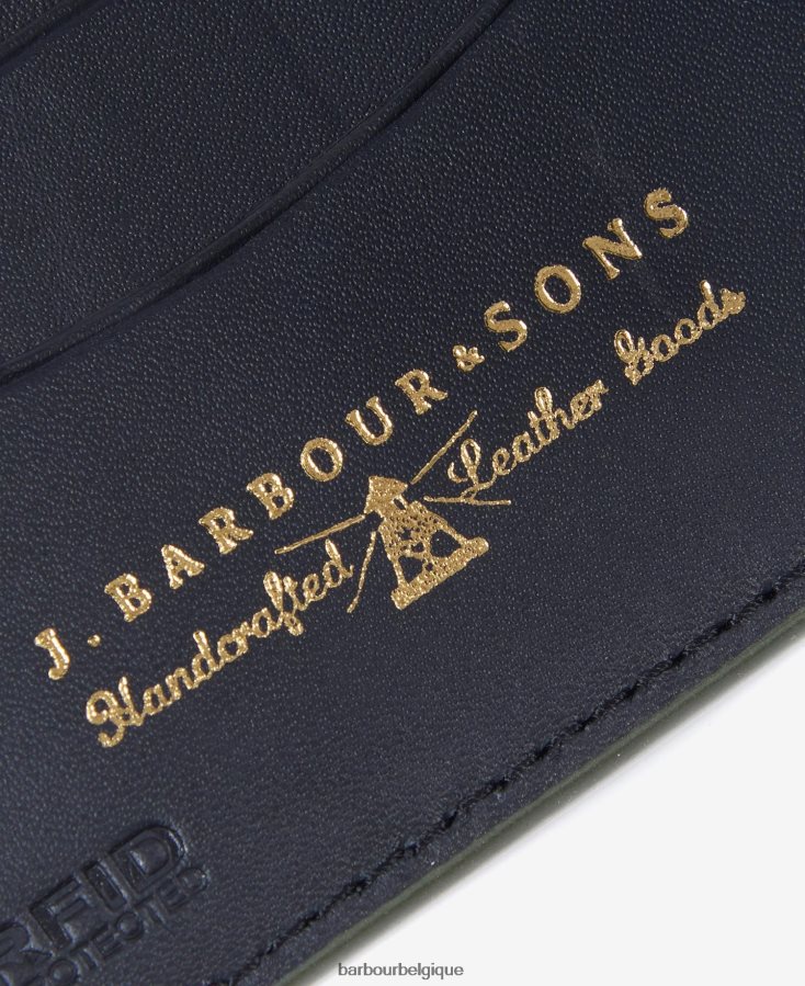 accessoires Barbour porte-monnaie en cuir grainé noir Hommes T2L6ZP2376