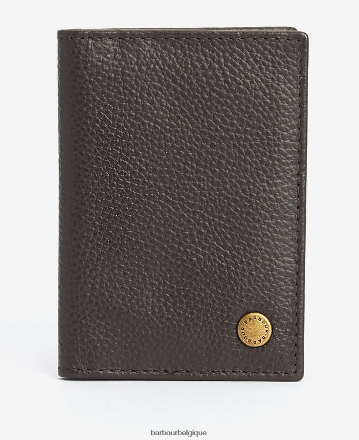 accessoires Barbour portefeuille à rabat en cuir contrasté noir Hommes T2L6ZP2375