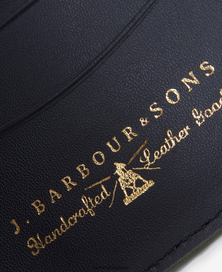 accessoires Barbour portefeuille à rabat en cuir grainé noir Hommes T2L6ZP2381