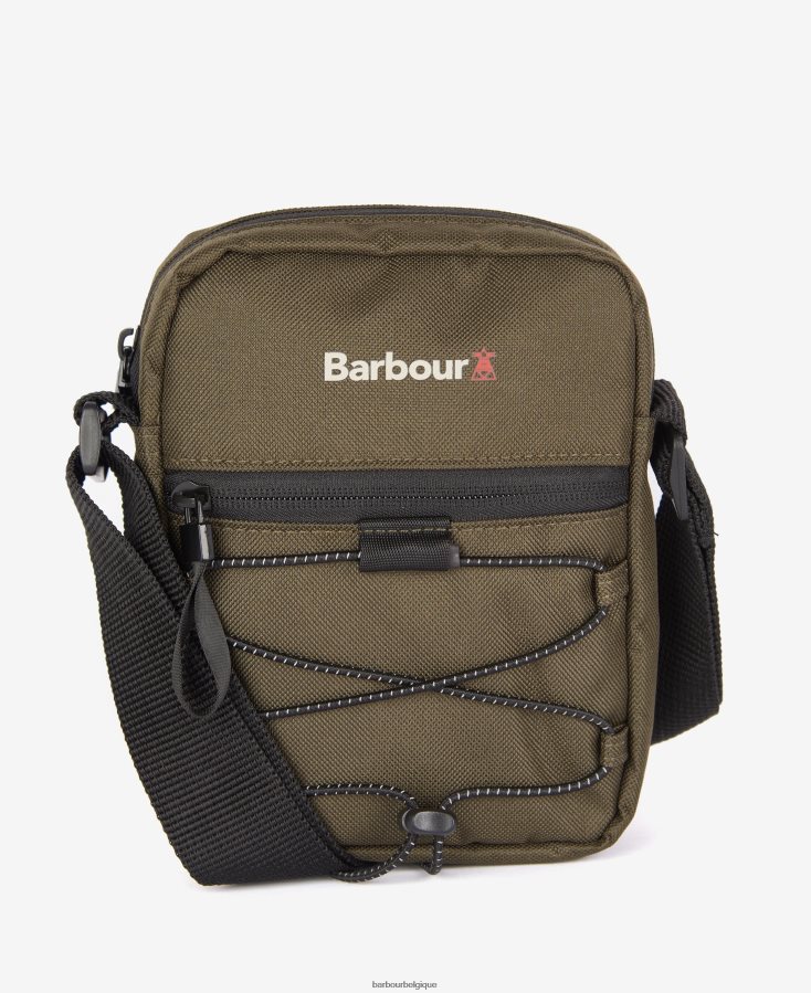 accessoires Barbour sac à bandoulière en toile arwin olive/noir Hommes T2L6ZP2192