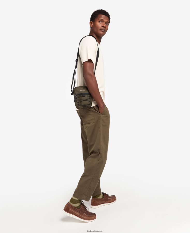 accessoires Barbour sac à bandoulière en toile arwin olive/noir Hommes T2L6ZP2192