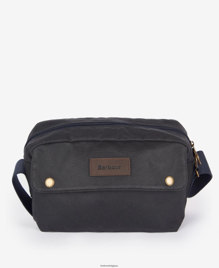 accessoires Barbour sac à bandoulière en wax essentiel marine classique Hommes T2L6ZP2189