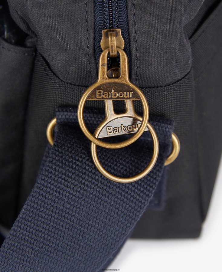 accessoires Barbour sac à bandoulière en wax essentiel marine classique Hommes T2L6ZP2189