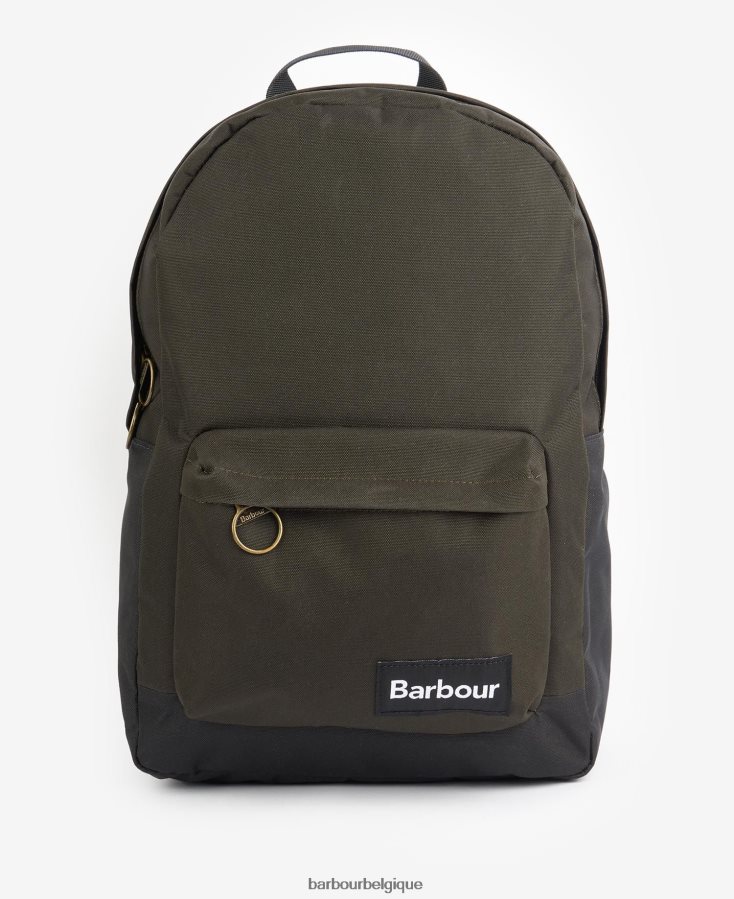 accessoires Barbour sac à dos highfield en toile marine/olive Hommes T2L6ZP2206