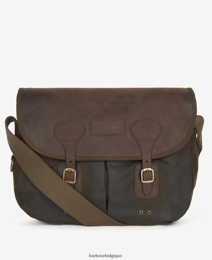 accessoires Barbour sac tarras en cuir wax marine Hommes T2L6ZP2185