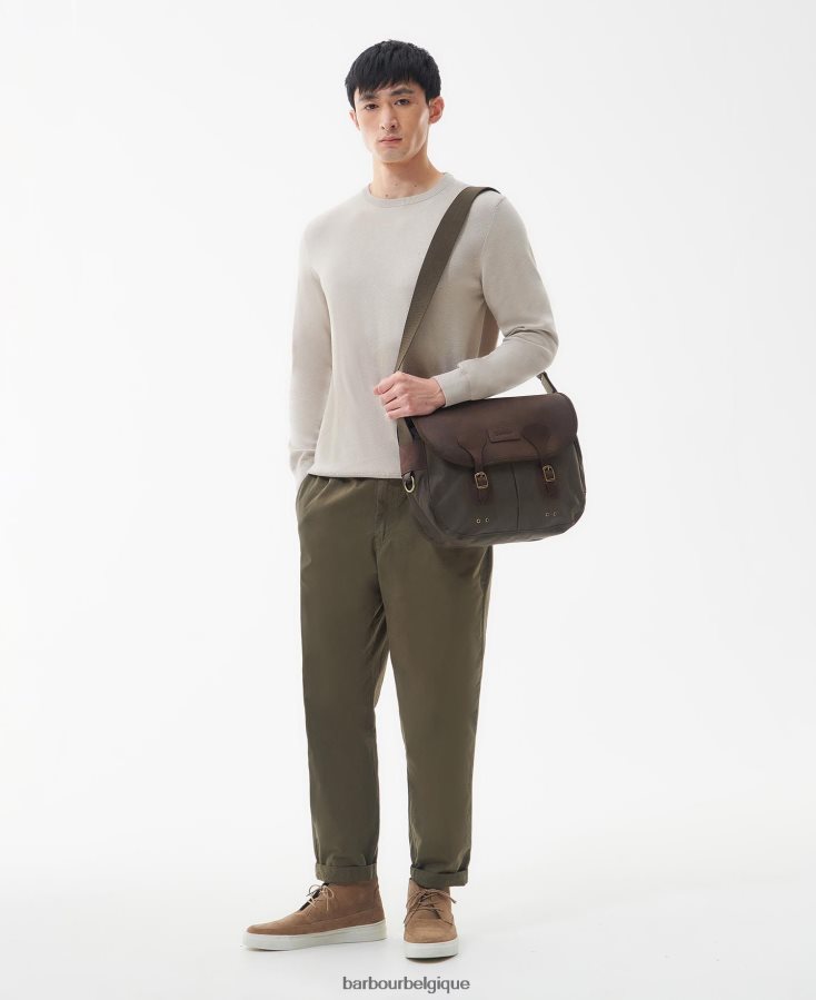 accessoires Barbour sac tarras en cuir wax marine Hommes T2L6ZP2185