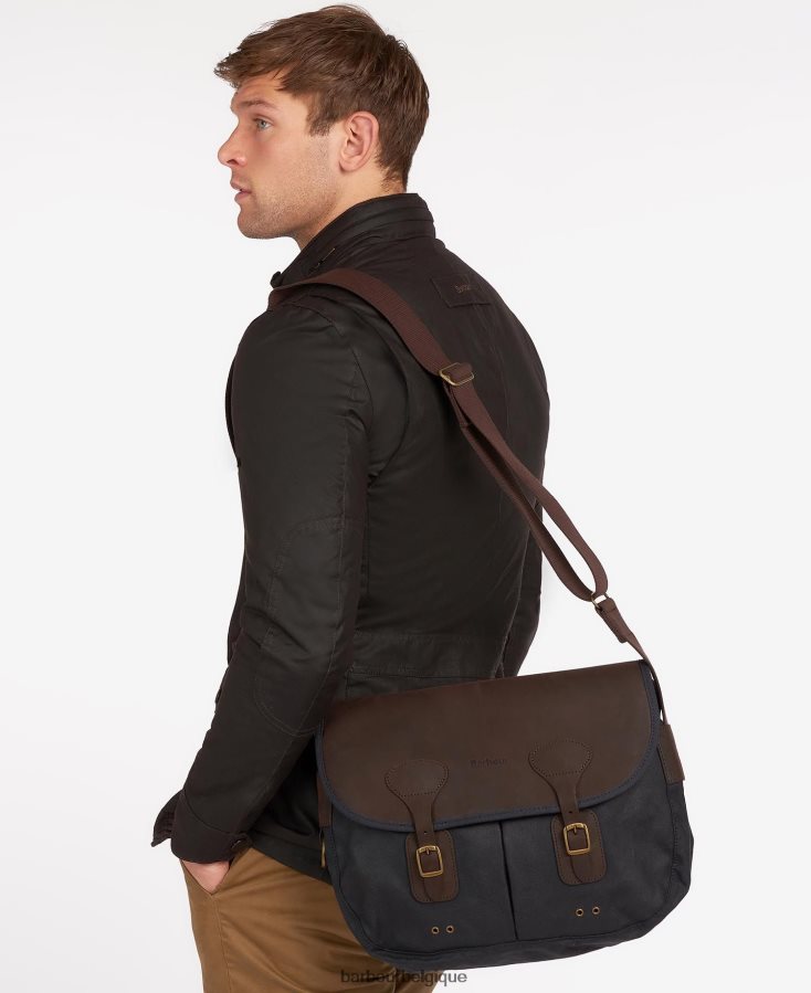accessoires Barbour sac tarras en cuir wax marine Hommes T2L6ZP2207
