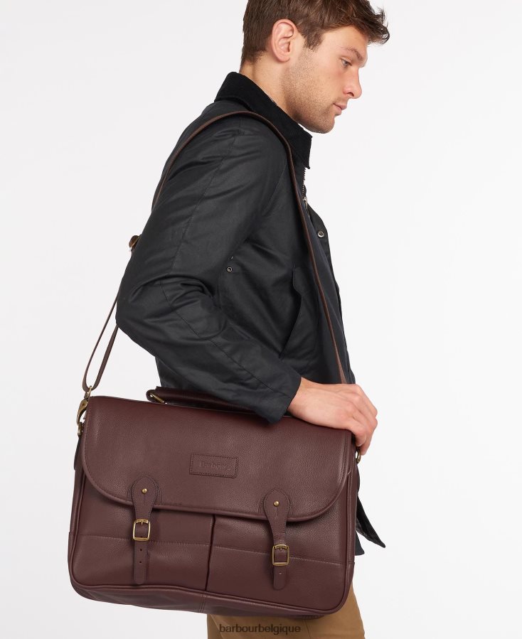 accessoires Barbour sacoche en cuir chocolat Hommes T2L6ZP2187