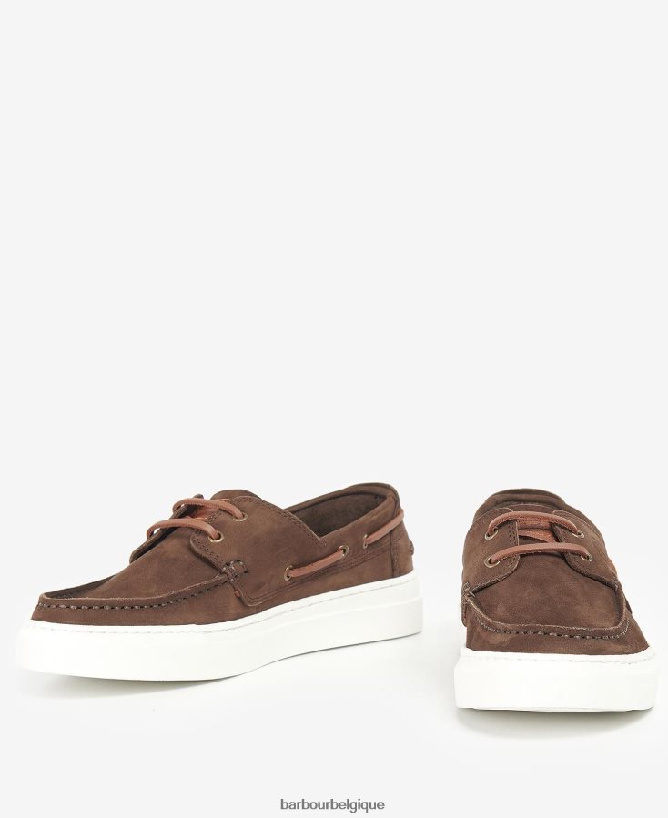 chaussure Barbour chaussures de maître d\'équipage marron foncé Hommes T2L6ZP1327