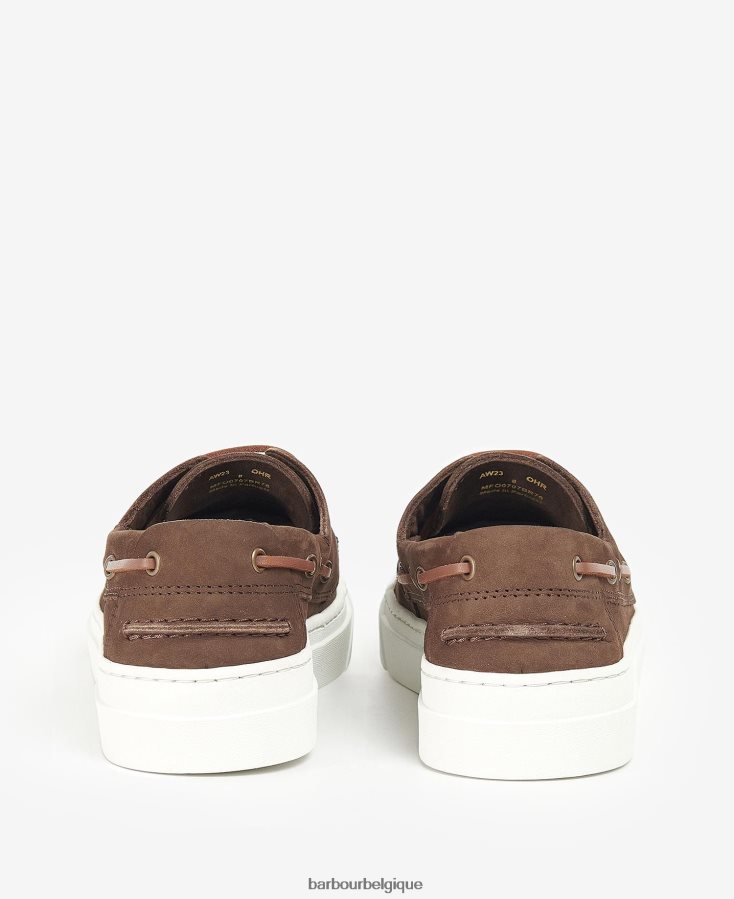 chaussure Barbour chaussures de maître d\'équipage marron foncé Hommes T2L6ZP1327